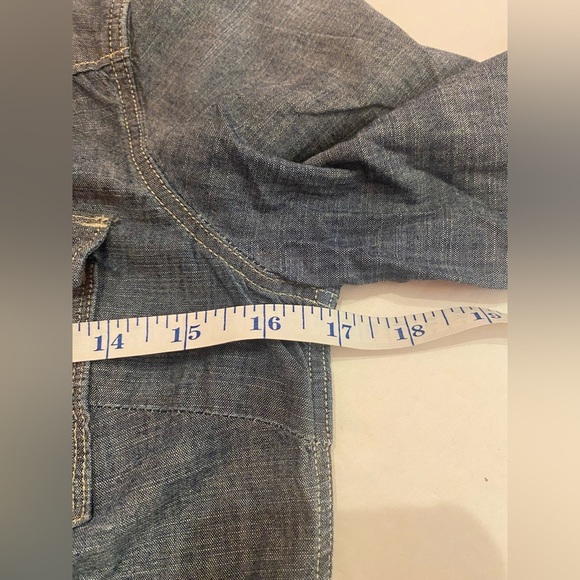 LUCKY BRAND WESTERN SNAP FRONT COTTON DENIM SHIRT TOP BUTTON DOWN SIZE XS - Picture 9 of 9